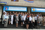 Участники I Форума молодых ученых Приволжского федерального округа после посещения выставки "Салон молодежных инноваций"