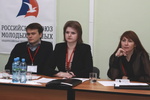 Председатель Совета Александр Щеглов и заместители председателя Совета Наталия Подвойская и Светлана Хаширова (слева направо)