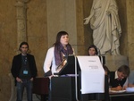 Заместитель председателя Совета Российского союза молодых ученых Лилия Бондарева выступает на Съезде Ассоциации ЕВРОДОК