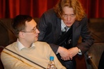 Представители интернет-сообщества Scientific.ru (слева направо): Евгений Онищенко и Сергей Попов