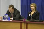 Члены Президиума Съезда молодых ученых России (слева направо): В.Ю. Рудь и Н.А. Мурашова