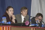 Члены Президиума Съезда молодых ученых России (слева направо): О.В. Бояркина, А.В. Щеглов, В.Ю. Рудь