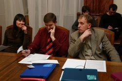 Заседание Совета Российского союза молодых ученых: Елена Рыбалкина, Евгений Сильянов и Евгений Попов