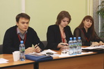 Председатель Совета Александр Щеглов и заместители председателя Совета Наталия Подвойская и Светлана Хаширова (слева направо)