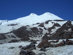 Вид на Эльбрус с высоты 3500 метров