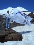Председатель Кабардино-Балкарского регионального отделения Российского союза молодых ученых Светлана Хаширова на Эльбрусе, высота – 3500 метров